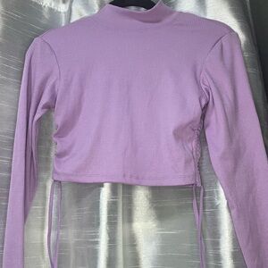 Lavender Long Sleeve Crop Top